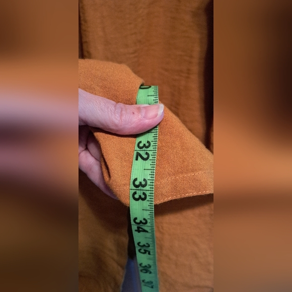 Ladies John Mark Button Front Tab Sleeve Tunic Top Collar LRG Loggin Look Rayon - Picture 8 of 11